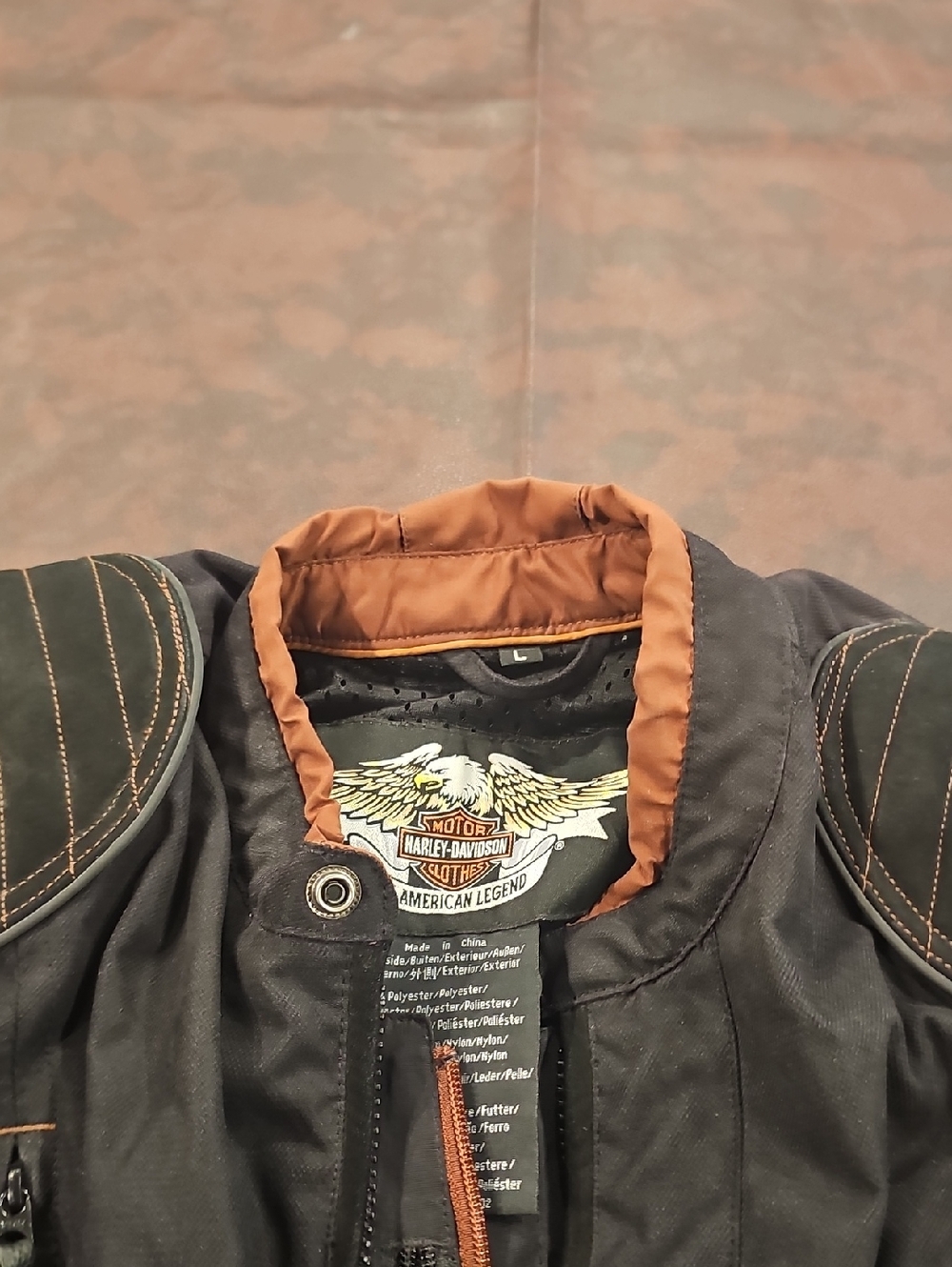 Q Womens Black And Orange Harley Davidson Jacket - Picture 3 of 14